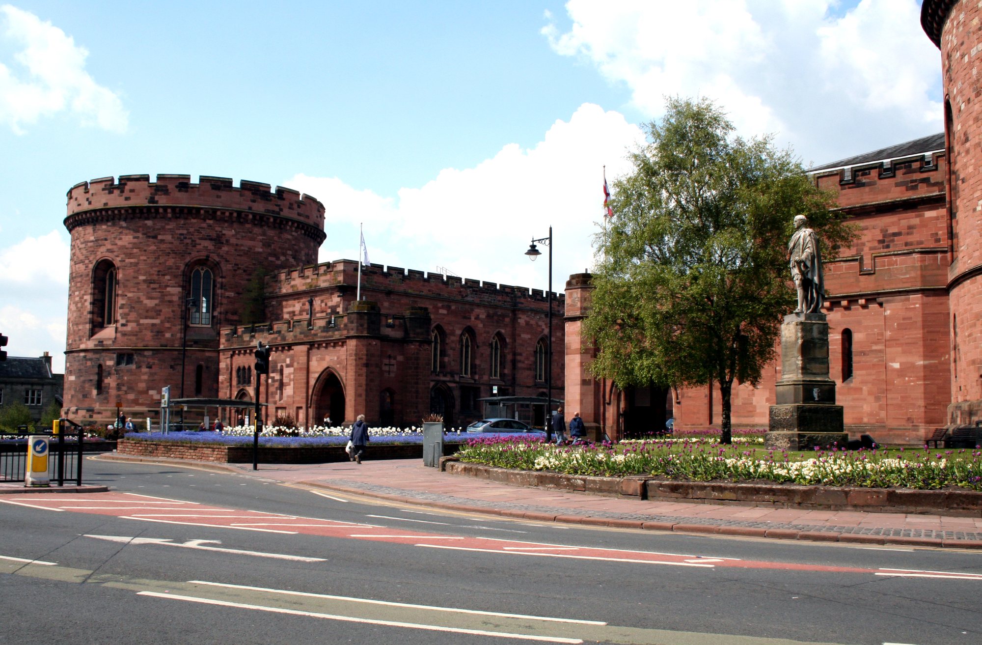 The Citadel towers in Carlisle city centre on a sunny day
