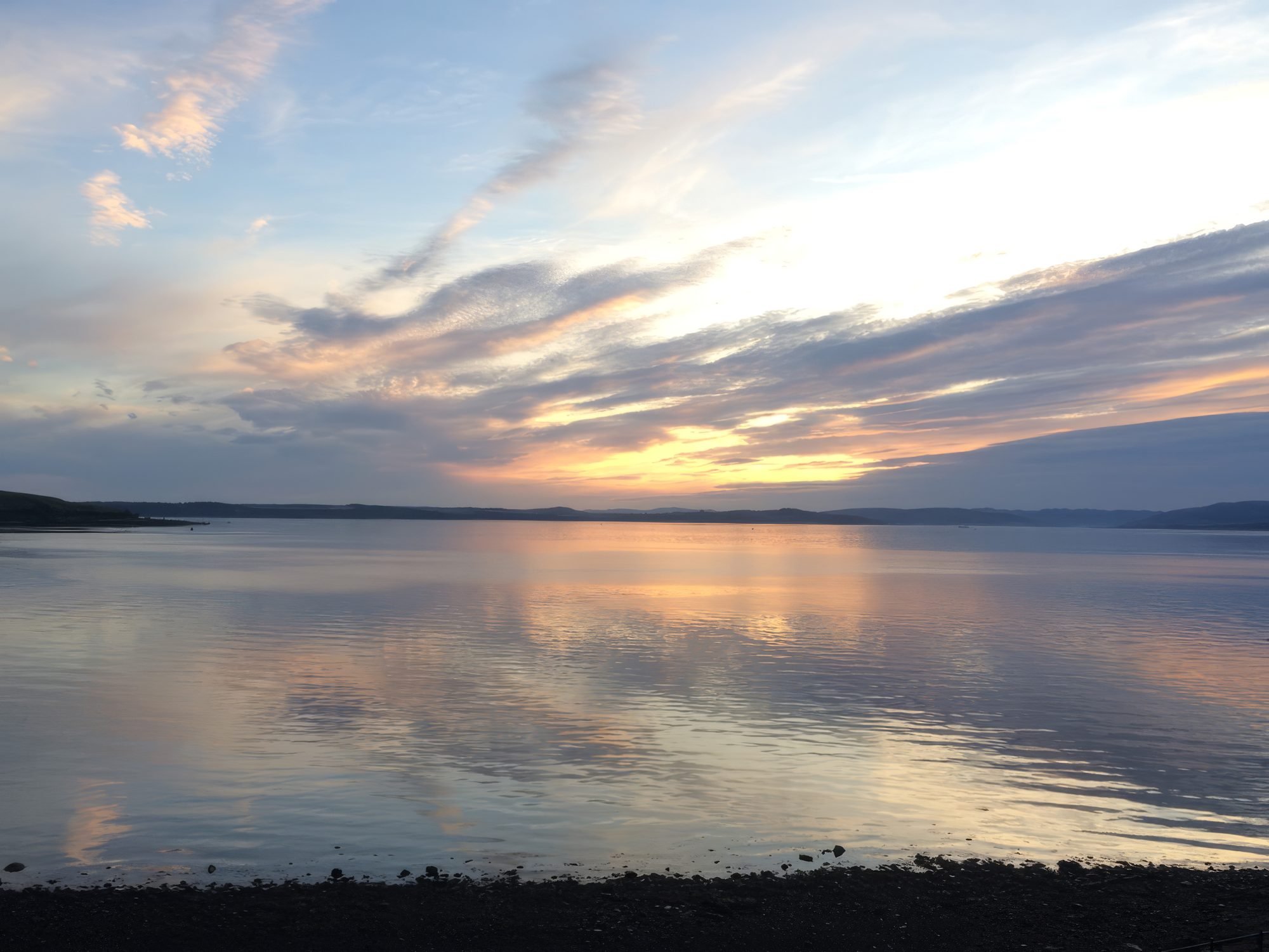 Sunset over the Firth of Clyde from Largs seafront